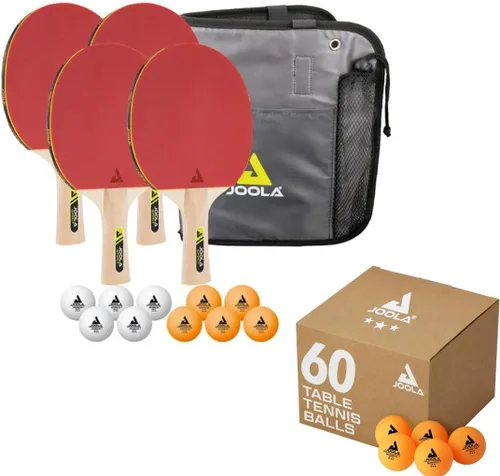 JOOLA Family Premium - Juego de tenis de mesa + pelotas de tenis de mesa JOOLA Training de 3 estrellas