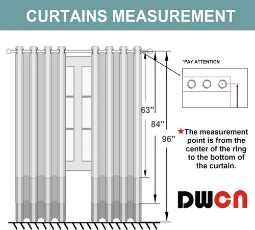 Miniatura 8 de DWCN Cortinas Transparentes Ombré - Cortinas de Lino Sintético con Gradiente Semi Voile con Ojales en la Parte Superior para Dormitorio y Sala