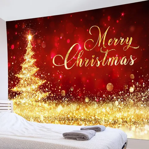 Miniatura 32 de HVEST Tapiz navideño de invierno para colgar en la pared, muñeco de nieve divertido con sombrero azul y tapices de regalo de Navidad, tapiz de pino