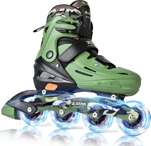 2PM SPORTS Patines en línea para niños y niñas de edades 5-8, 8-12, 3-5, 4-8, 6-12 con ruedas que se iluminan, patines de ruedas ajustables para