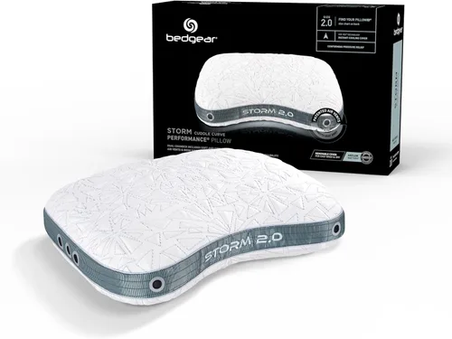Bedgear Storm Cuddle Curve - Almohada de rendimiento – Tamaño 2.0 – Almohada de cama refrescante para personas que duermen de lado – Firmeza media –