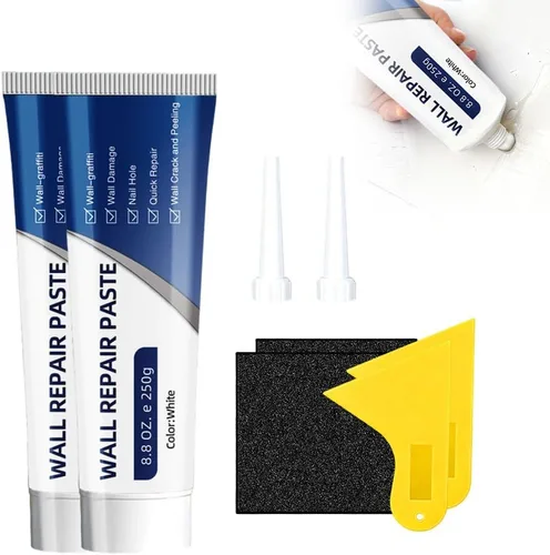 Miniatura 7 de Pasta de reparación de pared, kit de reparación de parches para paneles de yeso, 8.82 oz de secado rápido, agente reparador de pared con raspador, 1