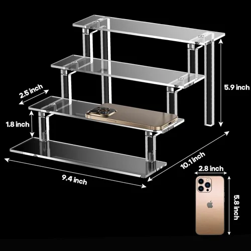 Miniatura 5 de Kcrystenia Perfume Organizer Stand, 4 Tier Display Riser Shelf Compatible with Funko POPs Amiibo Nendoroids, Clear Acrylic Risers Display Stand
