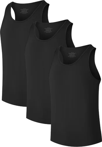 COLORFULLEAF Camisetas sin mangas de rayón de bambú para hombre, camisetas sin mangas elásticas con cuello redondo (1 o 3)
