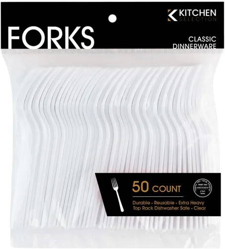 Bluesky Trading Kitchen Selection - Cucharas de sopa blancas de lujo, paquete de 50, cubiertos de plástico clásicos y desechables, perfectos para