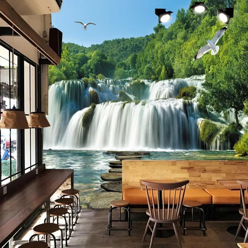 Miniatura 6 de FLFK Murales de Pared Despegables y Adhesivos de Paisaje de Cascada 78.7"x59" - Papel Tapiz Autoadhesivo Pintura Adhesivo Grande XXL Póster