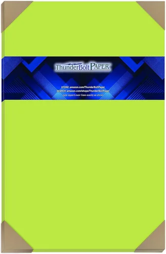Miniatura 8 de 100 fundas de color verde lima brillante de 65 libras, papel de tarjeta, 8.5 x 14 pulgadas, tamaño legal y de menú, cartulina ligera de 65 libras