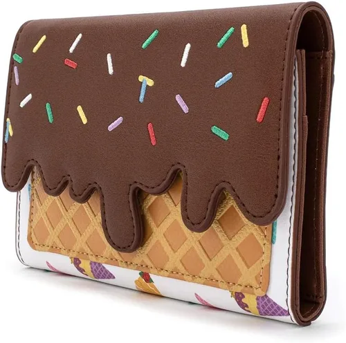 Miniatura 2 de Loungefly Disney Princesses - Cartera troquelada de helado, Multi, Cartera plegable
