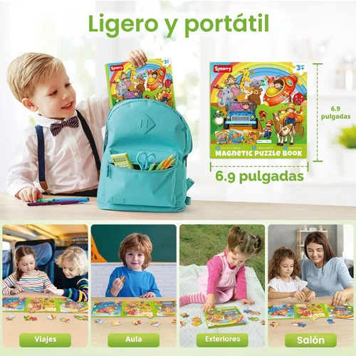 Miniatura 6 de SYNARRY Rompecabezas magnéticos para niños de 3 a 5 años, 20 piezas de rompecabezas de animales pequeños para niños de 4 a 6 años, regalos