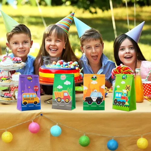 Miniatura 6 de Dianelhall 32 piezas de mini bolsas de transporte para fiestas de cumpleaños, suministros de fiesta de cumpleaños, bolsas de regalo, bolsas