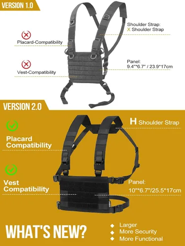 Miniatura 3 de ONETIGRIS ROC Chest Rig Panel modular táctico con correa de hombro extraíble y correa de cintura