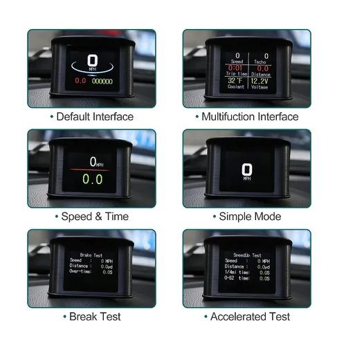 Miniatura 4 de X AUTOHAUX 2.2 Pulgadas Mini HUD Head Up Display para Coche Tablero Velocímetro Digital Multifunción Pantalla de Datos Alarma de Error TFT LCD