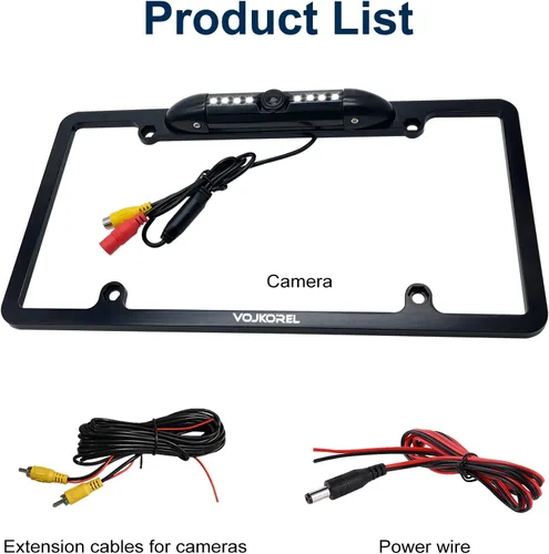 Miniatura 7 de Cámara de respaldo con marco de matrícula con 8 LED cámara de visión trasera 170° Ultra-HD visión nocturna impermeable cámara trasera