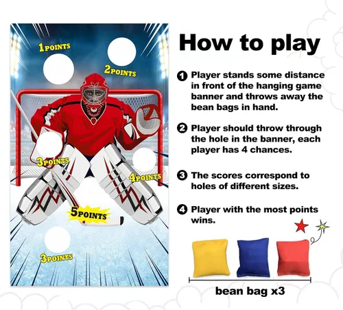 Miniatura 4 de Decoración de juegos de hockey sobre hielo, bandera, telón de fondo, decoración temática para fanáticos de interiores y exteriores, accesorios