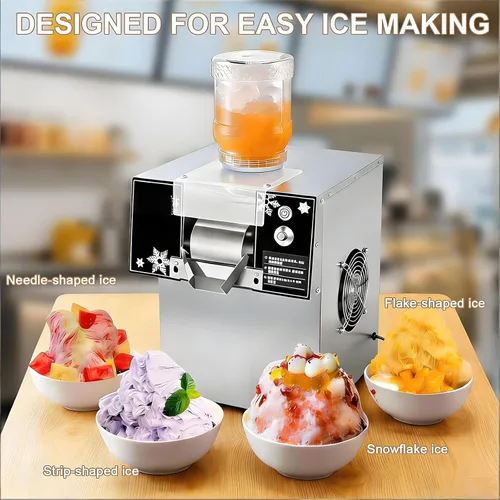 Miniatura 3 de Commercial Snowflake Ice Machine Shaved Ice Machine With Rapid Cooling Adjustable Speed Ice Cream Maker, Food-Grade Stainless Steel