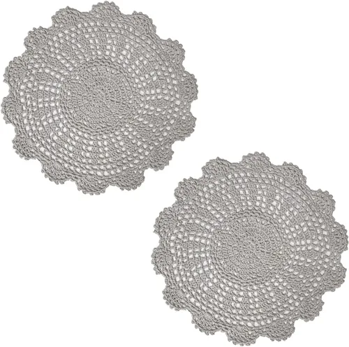 Miniatura 14 de Manteles individuales de encaje hechos a mano con flores de ganchillo, manteles individuales de cocina para platos de cocina