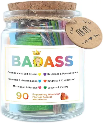 Tarro de Afirmaciones Bádasis, Regalo Inspirador, Afirmaciones Diarias para Mujeres, Regalos Bádasis, Tarjetas de Afirmación Divertidas, Regalos de