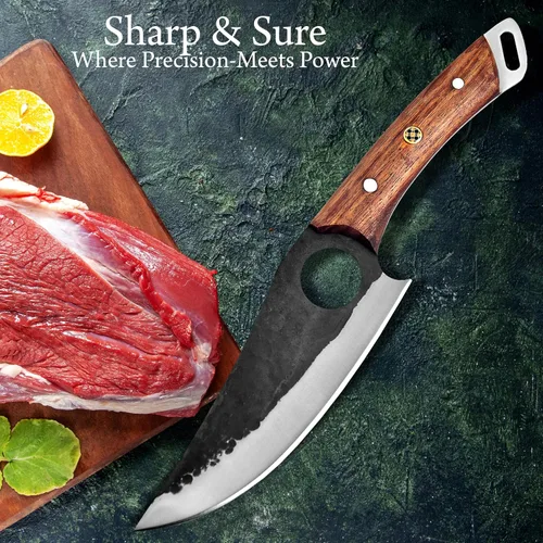 Miniatura 8 de KIMPE Cuchillo de chef profesional de 11 pulgadas - Cuchillo de cocina japonés de acero inoxidable, cubiertos multipropósito ultra afilados