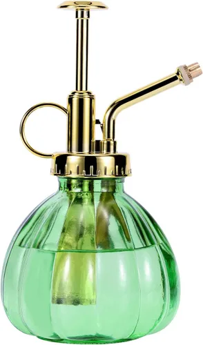 Miniatura 11 de Glass Plant Mister - Botella rociadora de agua de vidrio verde de 6.5 pulgadas con bomba superior dorada, rociador de plantas pequeñas para plantas