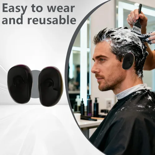Miniatura 5 de 3 pares de orejeras de silicona suave para teñir el cabello, cubierta protectora para el oído, protección para el tratamiento del cabello