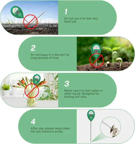 Miniatura 4 de apine Medidor de humedad del suelo, medidor de humedad de plantas, medidor de agua para plantas de interior/exterior, hidrómetro para plantas (verde)