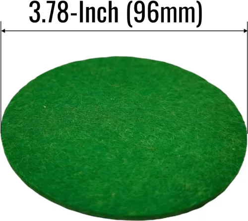 Miniatura 3 de Paquete de 4 almohadillas de fieltro verde de 3.7 pulgadas (3.701 in) – Reemplazo autoadhesivo para empujadores de hockey de aire de 3.78 pulgadas