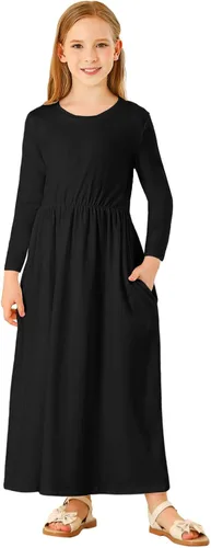 Miniatura 3 de 21KIDS Vestido largo para niñas de 6 a 12 años con bolsillos para niñas