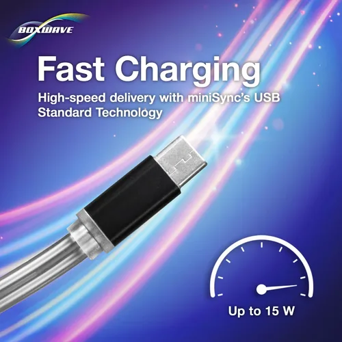 Miniatura 6 de BoxWave Cable compatible con Trezor One - miniSync, cable de sincronización portátil retráctil
