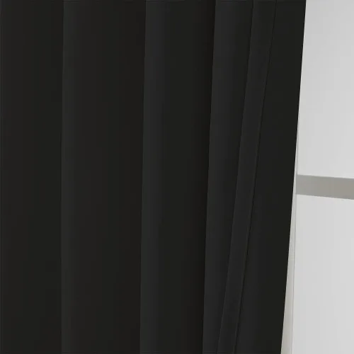 Miniatura 4 de Inherent Fire Retardant Blackout Curtains, Grommet Top, NFPA 701 Certified Flame Resistant Drape, FR Window Curtains for Classroom, 2 Panels, Black