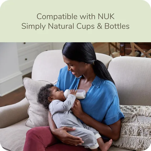 Miniatura 8 de NUK Simply Natural - Pezones para biberón, de silicona de flujo medio, sistema de aire anticólicos extrasuaves, sin BPA, paquete de 2