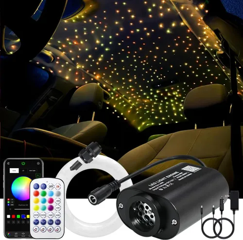 Miniatura 16 de AKEPO - Kit de luz musical RGBW de 6 W, tamaño mini, parpadeante, fibra óptica, controlada a través de aplicación, para el hogar y el automóvil, 600