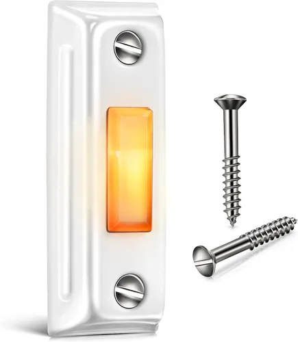 Miniatura 9 de Dreyoo Botón de timbre de puerta de metal, botón de timbre de puerta con cable de metal resistente con luz LED montada en la pared, botones