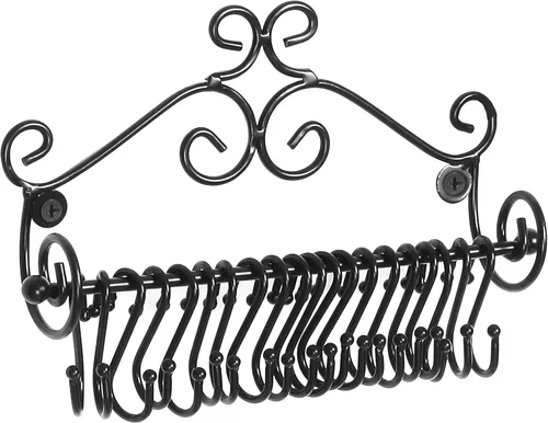 Miniatura 6 de Estante Montado en la pared diseño de espirales de metal negros de almacenamiento de cosméticos c/20 Collares para colgar – MyGift