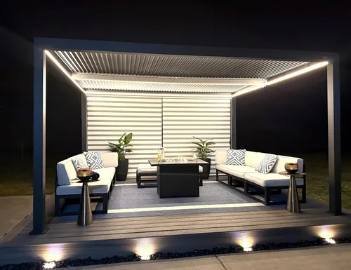 Miniatura 42 de PURPLE LEAF 94AS - Pérgola pequeña de aluminio compacto de 10 x 12 pies con techo rígido con listones ajustables para patio, cubierta de terraza