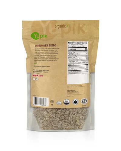 Miniatura 2 de Yupik Semillas de girasol orgánicas, sin cáscara, 2.2 libras (35.2 onzas), sin OGM, veganas, sin gluten, kosher, semillas crudas, sin sal, sin