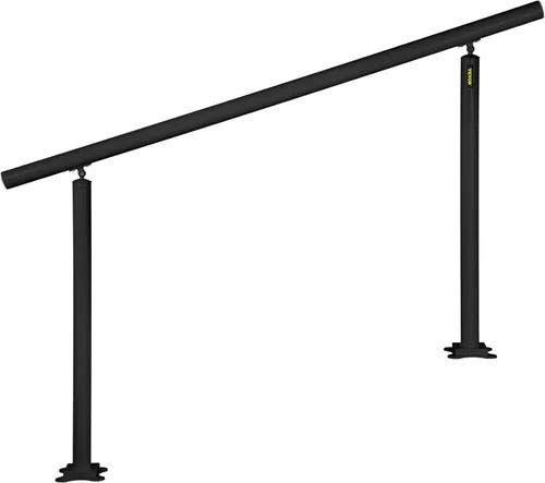 Miniatura 9 de VEVOR Kit de barandilla para escaleras al aire libre, pasamanos de 5 pies de 0 a 5 escalones, barandilla de aluminio negro de ángulo ajustable
