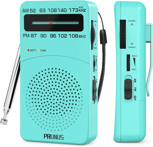 Miniatura 10 de PRUNUS J-166 - Radio portátil AM FM, Regalos para papá y mamá, Radio operada con pilas con luz de sintonización, clip trasero, excelente recepción