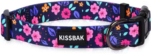 Miniatura 6 de Collar para perros medianos, diseño especial, lindo collar para perritas, suave, ajustable, floral, para cachorros, collares para perros (M, floral)