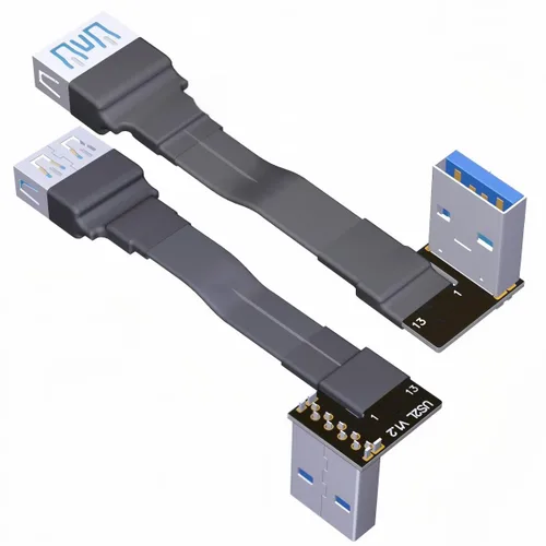 Miniatura 9 de ADT-Link - Cable de extensión USB 3.0 tipo A macho a USB A hembra, 90 FPV, delgado, plano, suave, flexible, FPC (2.0 in, S1A-S5T)