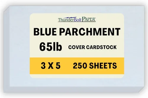Miniatura 13 de 50 papel de pergamino azul de 65 libras de peso de cubierta – 3 x 5 pulgadas (3 x 5 pulgadas) foto Tarjeta Tamaño del marco- Hojas de cartulina
