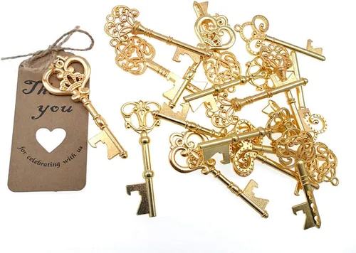 Miniatura 5 de ALIMITOPIA 50 piezas de abrebotellas con llave de esqueleto, despedida de soltera, boda, fiesta, recuerdo, regalo con etiqueta de acompañante y Tono