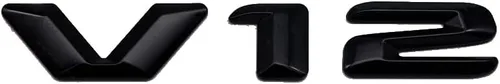 1 emblema de motor V12 3D para guardabarros de puerta, maletero y portón trasero, calcomanía de repuesto (negro)