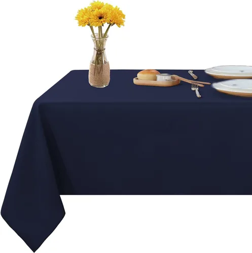 Miniatura 12 de Mantel rectangular – Mantel decorativo para banquetes, cocinas de fiesta, comedor, 400 hilos y 100% algodón centro y mantel de té, paquete de 5