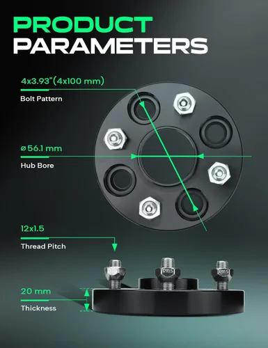 Miniatura 4 de YHTAUTO Espaciadores de rueda centrados de buje de 4 x 100 de 0.78 pulgadas compatibles con modelos Honda, Acura, Kia, Mini, Mitsubishi