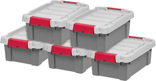Miniatura 22 de IRIS USA - Contenedores de almacenamiento con tapa de 20 galones, 6 unidades - Hechos en EE. UU., contenedores apilables resistentes, con tapa