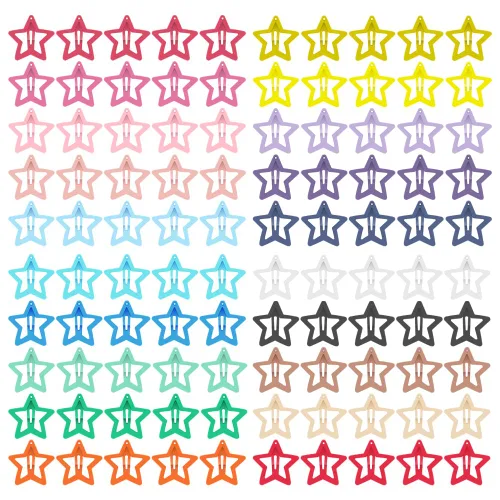 Miniatura 11 de ECADY Juego de 100 pinzas para el cabello de metal con cierre para niñas, bebés y niños, broches de moño perfectos para cabello fino, cabello grueso