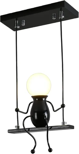 Miniatura 9 de Iluminación colgante LED creativa, moderna, doble para personas pequeñas, lámpara colgante de techo, luces colgantes ajustables para dormitorio