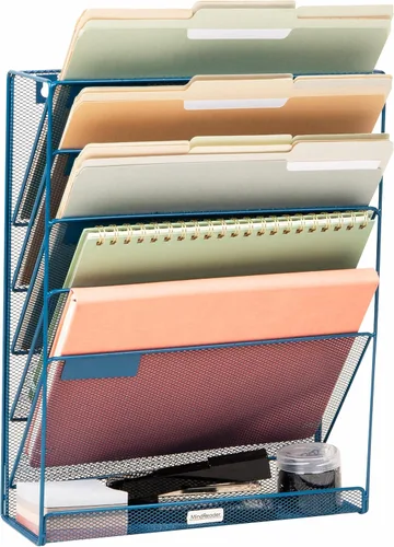 Miniatura 11 de Mind Reader MAGSTACK Soporte apilado para documentos montado en la pared, papel, bandeja de archivos, organizador de oficina, 6 compartimentos, Negro