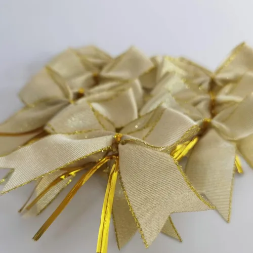 Miniatura 7 de 50 lazos de oro blanco de 3-1/2 pulgadas con lazos giratorios para envolver regalos, embalaje, decoración de Navidad (W.Gold)