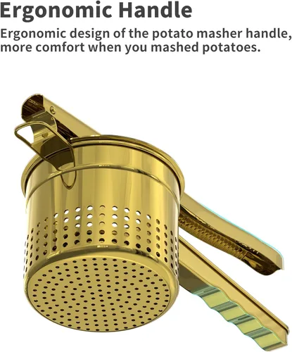 Miniatura 3 de Livilord Ricer de patatas grande de 15oz, ricer de acero inoxidable resistente para puré de patatas, herramienta de cocina para puré de batata